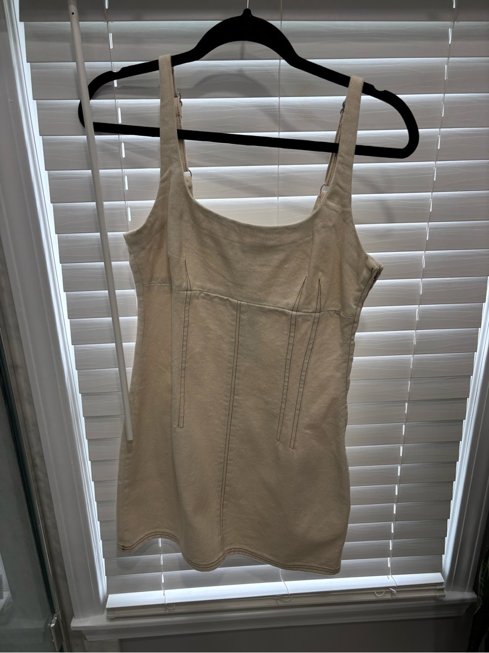 BDG Cream Mini Dress with Square Neck